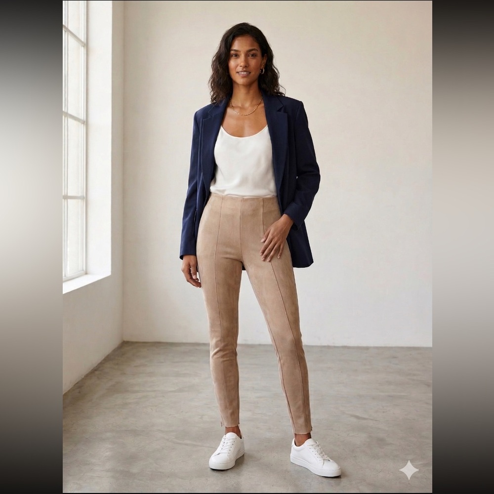 Zara Tan Skinny Ponte Pants